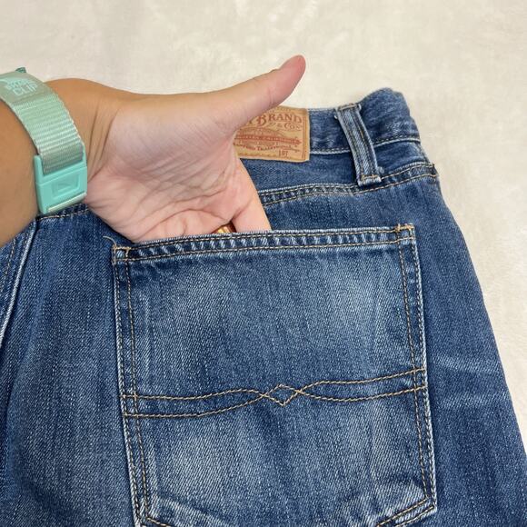 Lucky Brand Jeans Mini Skirt Womens 10/30 Blue Denim Raw Hem Distressed Festival - Picture 9 of 9